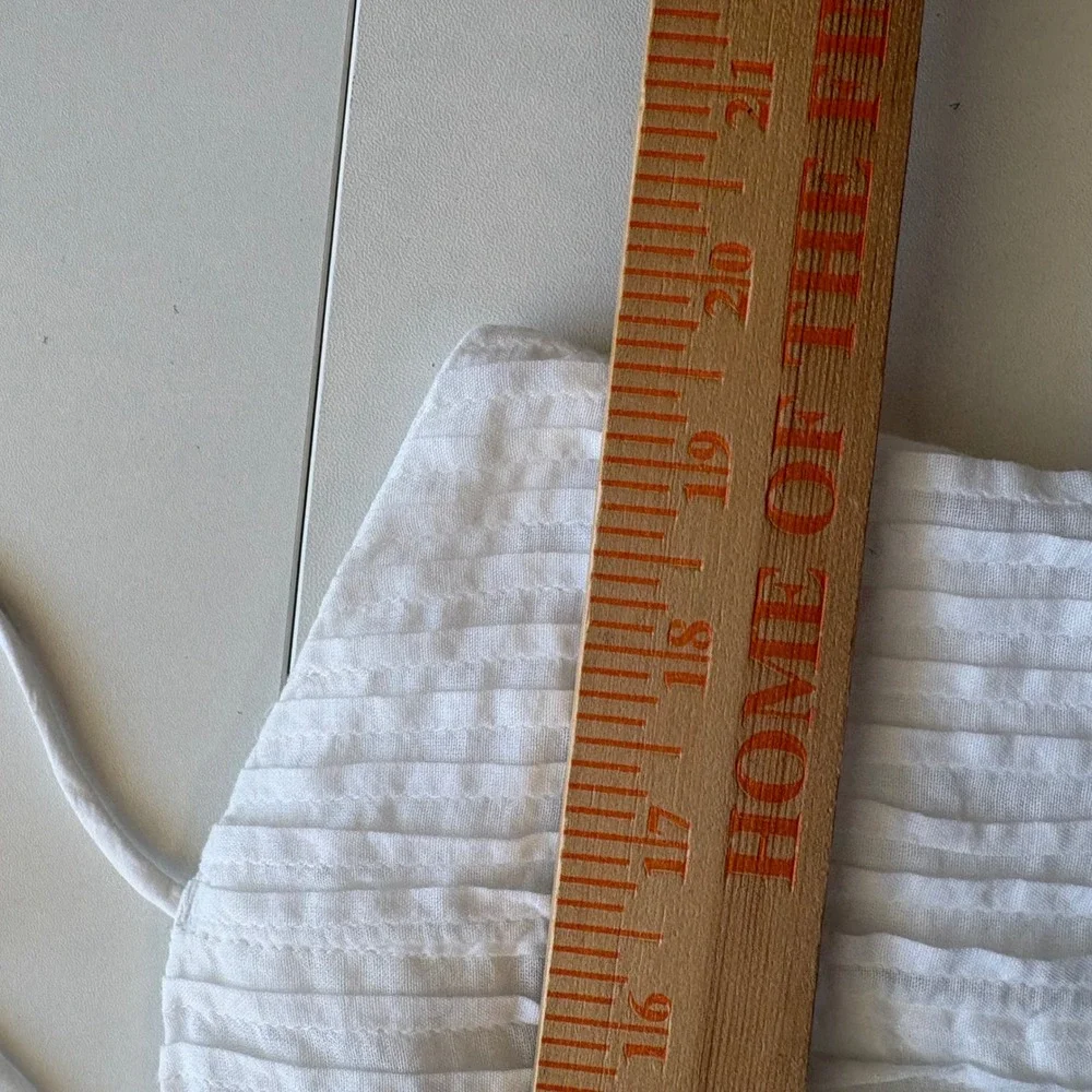 Abercrombie & Fitch Maxi Dress Womens XLT White Pleated Tie Strap Smocked Pocket